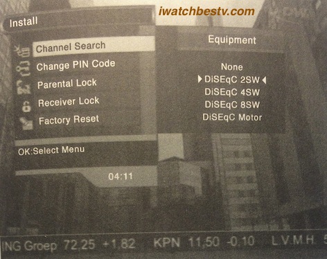 Satellite TV Dish: DiSEqC 1.0 Mode.