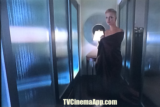 TVCinemaApp - Movie Production: Rand Ravich’s The Astronaut’s Wife, Charlize Theron on Nightgown worried about what has happened to her husband, Commander Spencer Armacost (Johnny Depp).
