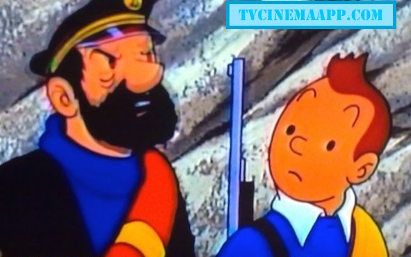 TVCinemaApp.com: Animated Film: Tintin and Captain Haddock in the animation cartoon film, Adventures of TinTin.