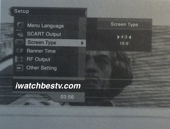 Direct Satellite TV: Displaying The Screen Type on the Main Menu on Screen.