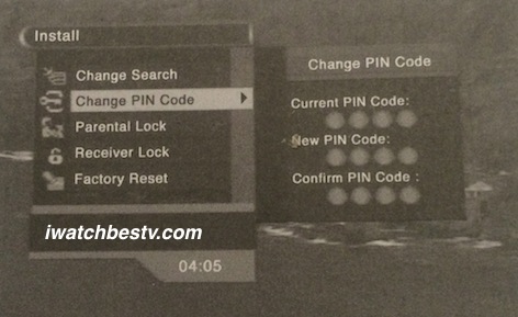 Dish Network Satellite TV: Change PIN Code in the Installation Menu.