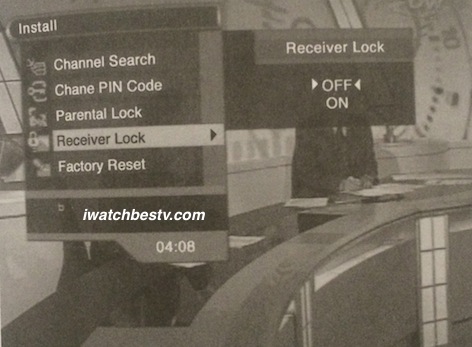 Dish Network Satellite TV: Receiver Lock Control in the Installation Menu.