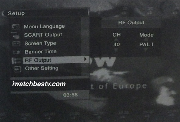 Satellite Direct TV: The RF Output Setting.