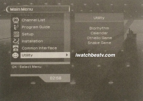 Satellite TV Installation: The Utility in the Main Menu Operation.