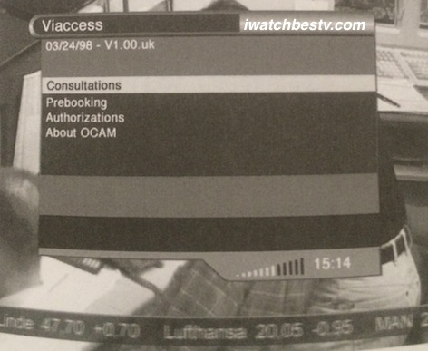 Satellite TV Installation: The Viaccess Submenu in the Main Menu Operation.