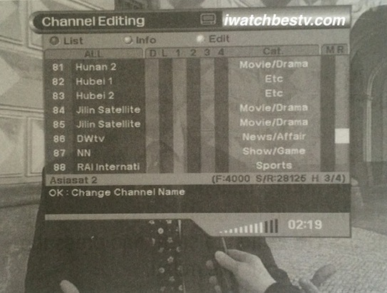 Watch Satellite TV: Rename Channels - Change Channels Names.